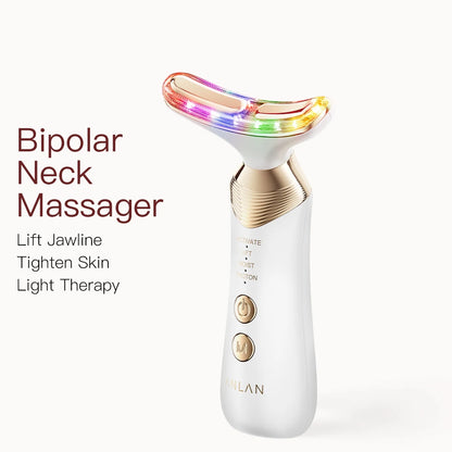ANLAN Dual Polar Neck Beauty Device Anti-aging Remove Double Chin EMS Facia Lifting 5-color Photon Warm Facial Massager 24K Gold